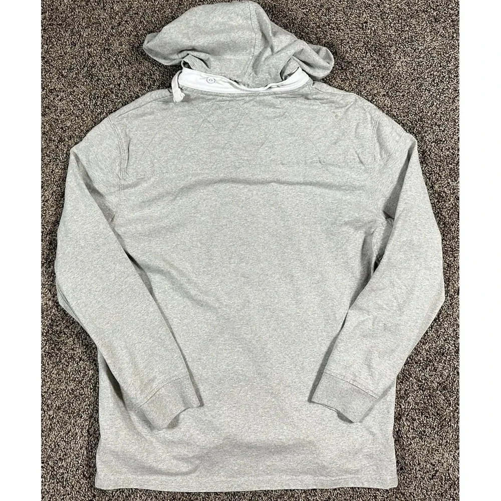 Vintage Polo Ralph Lauren Men's Rugby Gray Long‎ Sleeve Detached Hood Sz Large
